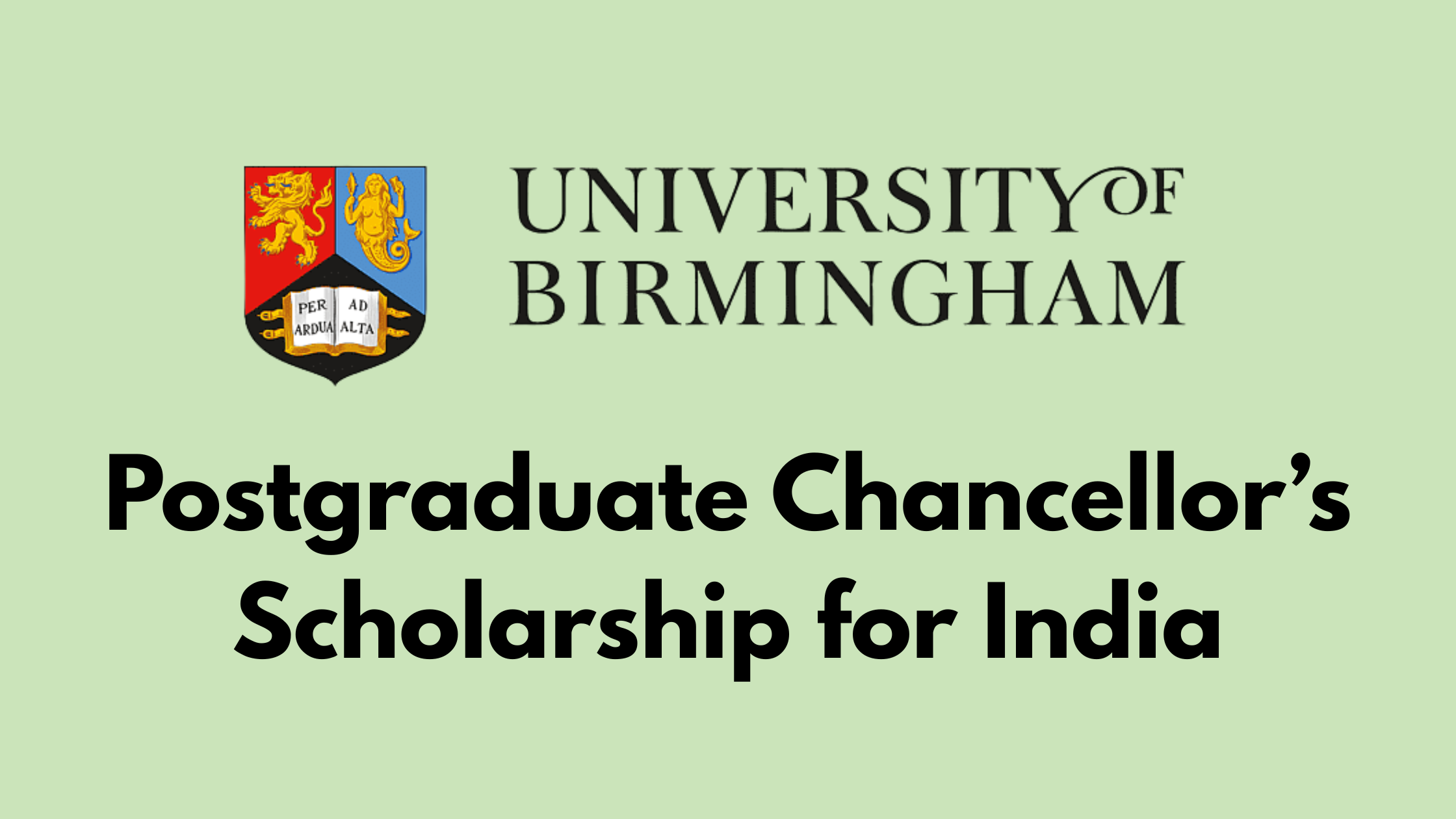 Postgraduate Chancellor's Scholarship for India